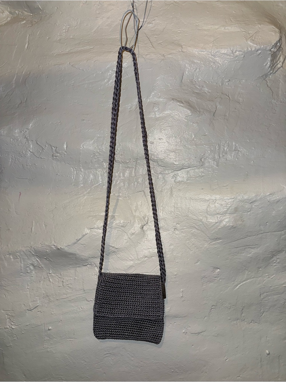 The Sak silver Handwoven Crochet Crossbody Bag